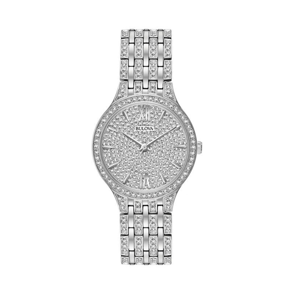 Bulova Silver Timepiece with Crystal Detailing NEVER WORN